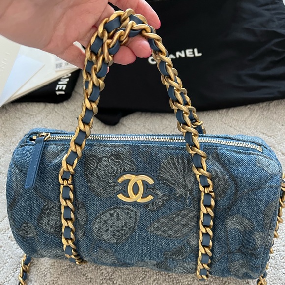 Chanel blue denim bowling bag 😍 - Picture 1 of 11